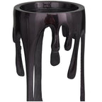 CosmoLiving by Cosmopolitan Aluminum Metal Decorative Candle Holder Pillar Candle Stand with Dripping Melting Designed Legs, Set of 3 Candlestick Holder 12", 10", 8"H, Black - color: Black
