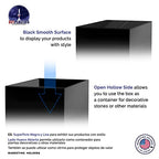 12" x 12" x 24" Acrylic Cube / Display 5 Sided Box Black - color: Glossy Black, size: 12"w x 12"d x 24"h