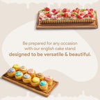 HOMESPHERE Cake Display with Lid – Acacia Wood Dessert Stand & Wooden Charcuterie Board with Lid for Loaf Cakes, Bread, Pastries, Cheese, Large Rectangle Wood Tray Platter & Acrylic Cover, 15 x 6.25”