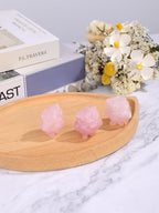 Jovivi Crystal Owl Decor Rose Quartz Healing Stone Crystal Pocket Owls Figurine Statue Hand Carved Polished Natural Gemstone Sculpture Home Office Desk Meditation Gift - color: Rose Quartz