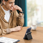 UGREEN Cell Phone Stand Holder for Desk Adjustable Compatible with iPhone 13 12 Pro Max 11 SE XS XR 8 Plus 6 7 Galaxy Note20 S20 S10 S9 S8 Foldable Black - color: Black