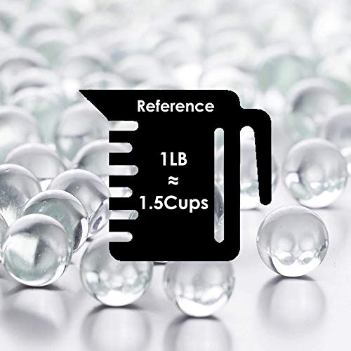 CYS EXCEL Clear Glass Gemstone Vase Filler (3 LBS) Aquarium Round Marble Beads Decorative Mosaic Pebbles - color: Clear, size: 3 LBS