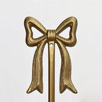 Metal Wall Candle Sconce Holders, Set of 2, Gold, Modern Bow Design, Wall Mount Taper Candle Holders for Living Room, Farmhouse, Wedding Decor