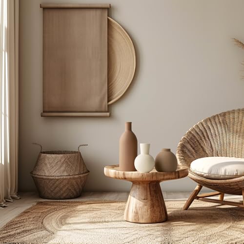 Ceramic Vase Set of 3, Modern Minimalist Farmhouse Style Home Decor Vases, Ideal for Pampas Grass & Dried Flowers, Perfect for Kitchen, Bedroom, Living Room & Dining Table Centerpiece(Brown) - color: Brown