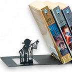 Renovatio Black Metal Bookend – Cute, Unique, Geeky Decor for Home, Office & Kids Room – Heavy Duty, Non-Slip Minimalist Bookends for Shelves – Master - style: Master