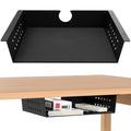 MOLIGOU Under Desk Storage Shelf, Under Desk Tray with Felt Liner, Screw Mount Under Table Hidden Storage for Home Office, Kitchen Cabinet