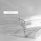 BINO | Oblong Plastic Drawer Organizer Bin, 2-Pack | THE ARTISAN COLLECTION | Multi-Purpose | Durable | BPA-Free | Desk, Vanity, Bathroom & Makeup Drawer Organizer