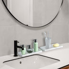 2 Packs Silicone Bathroom Vanity Tray Large 11.8" ＆ Large 11.8" Set - Rectangle Shatterproof Flexible Bathroom Tray for Soap Dispenser, Tissues, Candles, Towel, Plant, Perfume Key - color: White 11.8" & 11.8"