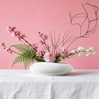 Flower Frog Vase Kit, Ikebana Floral Arrangement, Ceramic Water Drop Pot Flower Arrangement Vase Kit (White Large Size) - color: White Large Size