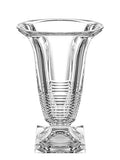 Vase - Cut Crystal - Handmade Glass - 11.25" Height - Footed - for Flowers - Roses - Made in Europe - by Barski