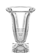 Vase - Cut Crystal - Handmade Glass - 11.25" Height - Footed - for Flowers - Roses - Made in Europe - by Barski