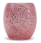 4" Art Glass Glisten + Glass Votive Candle Holder (Pink Gold)