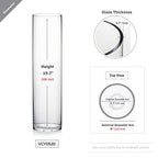 WGV Cylinder Vase, Diameter 5", Height 20", Clear Glass Floral Planter Container, Tall Centerpiece Arrangement for Wedding Party Event Home Office Decor, 1 Piece - size: 5"x20"H CL