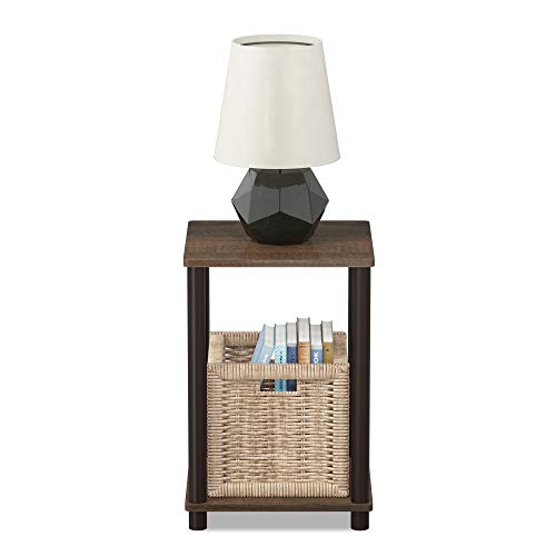FURINNO Turn-N-Tube Haydn End Table, 1-Pack, Walnut/Brown - color: Walnut/Brown, size: 1-Pack, 2-Tier, style: Haydn
