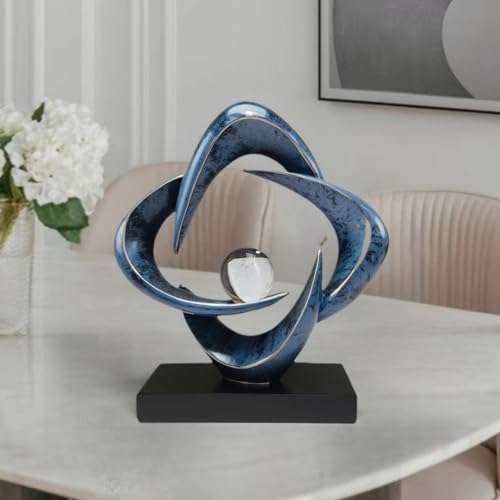 Abstract Sculpture Art Home Decor Accents Modern Decorative Objects for Living Room Shelf Coffee Table TV Stand Cabinet Office Decor Accents (Blue) - color: Blue
