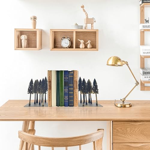 Forest Decor - Charming Pine Tree Decor Bookends, Tree Decor Book Ends for Shelves – Ideal for Nature Lovers - color: L
