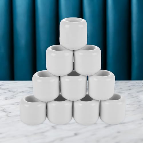 20Pcs 0.7 Inch Chime Candle Holder, Spell Candle Holders, White Ceramic Candles Holder for Casting Chimes, Rituals, Spells, Vigil, Wiccan Supplies, 1.3x1.26 Inch