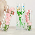 Liotww Acrylic Cylinder Clear Vases, Tall Large Plastic Flower Vase for Bouquet, Unbreakable Hurricane Vases Set of 3 for Centerpieces (D 6", D 4.8", D 4" + 3 Holder) - color: 3-xl Clear