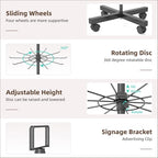 Retail Display Racks 5 Tier Spinning Display Stand, Movable Shop Spinner Rack with Hooks, Retail Display Stand for Jewelry Keyring Hats Socks Toys (Black) - color: Black, style: 5 Tier