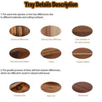 Small Wooden Tray, Oval Wood Serving Trays, Acacia Wood Platter for Coffee Tables, Dessert, Snack, Fruit, Bathroom Tray Charcuterie Board for Home Decor (M) - size: 9.1" x 4.1" x 0.6"