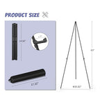 Thicken Display Artist Easel Stands - 63" Instant Tripod Collapsible Portable Floor Easels - Easy Folding Adjustable Art Poster Metal Stands for Display Show, Wedding, Painting - Black 6 Pack - style: 6pack