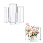 5pcs Glass Vase Cylinder Vases for Centerpieces Small Flower Glass Vases Home Decor Centerpiece Table Clear Flower Vase Decorations for Wedding＆Holiday 4,6,7.5,8,10 Inch Tall - size: 5Pack-4+6+7.5+8+10Inches
