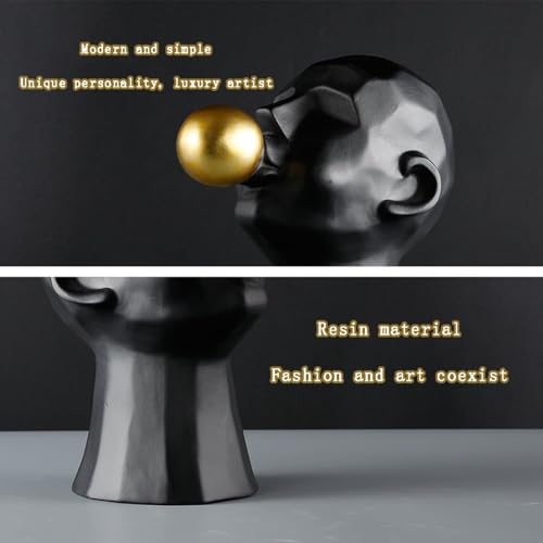 Cool Stuff to Put on Shelves Sculptures Decoration Modern Abstract Art Deco Sculpture Figures Items for Living Room Bedroom Office Table Room Decor Aesthetic(Black a) - color: Black a