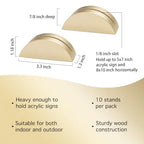 UNIQOOO 10 Pack 3.3" Arch Gold Wood Stand with 1/8" Slot, for Wedding Acrylic Table Number Sign, Wedding Display Stand, Card Holder, Great for Bar Menu, Retail Sign, Party and Events - color: Acrh Gold Wood