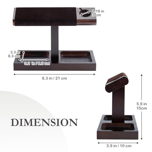 ProCase Wood Watch Display Stand Holder for Men, Wristwatch Tower with T-Bar Design, Hanging Watch Rack, Wooden Wrist Watch Tree - color: Darkbrown, size: 1-Tier