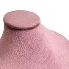 Mini Pendant Jewelry Display Stand Bust White PU Holder Black Velvet Mannequin Necklace Stand Wooden Portrait Model 12cm (Pink) - color: Pink