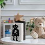 Peacoblue Metal Bookends for Shelves, Modern Decorative Heavy Duty Study Book Support Stoppers for Office, Desk, Shelf, Room 5.3"x4.3"x7.9" Cast Iron Simple Tall Bookends, 1 Pair (Robot) - style: Robot