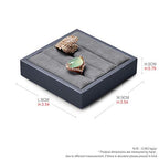 Oirlv Premium Leather Ring Display Stand Small Ring Tray Showcase Jewelry Display Home Organizer(Grey) - color: Grey