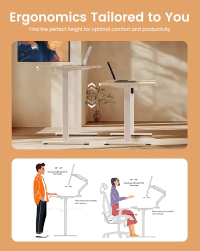ErGear Height Adjustable Electric Standing Desk, 32 x 19 Inches Sit Stand up Desk, Memory Computer Home Office Desk, Natural - color: Natural, size: 31.5 x 18.9 Inches