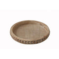Whitewashed Round Decorative Wood Tray - color: Natural, style: Tray