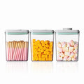 Ankou Pop Airtight Food Storage Containers with Lids- 3 Pcs Stackable One Button Opening Food Containers, Kitchen Pantry Storage Containers for Snacks Candy Salt Herbs Spices BPA-Free (1.2 QT * 3) - color: 1200ml x 3