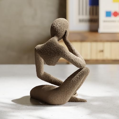 TIME&TRAVE Nobody Serendipity Sculpture - 3D Printed Minimalist Meditation Statue, Textured Art Decor for Home Office
