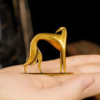 Retro Handcrafted Cubist Artistic Dog Sculpture - 100% Solid Brass Muscular line Front and Elegant Back Design | Collectible Modern Art Decoration | Finishing Touch for Home and Office Scenes - style: Artistic Dog