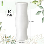 Didaey 10 Pack Composite Plastic Flower Vases Bulk White Small Boho Floral Vases for Dried Flower Bouquet Pampas Grass Centerpieces Fall Wedding Party Living Room Decor(Bohemian) - style: Bohemian