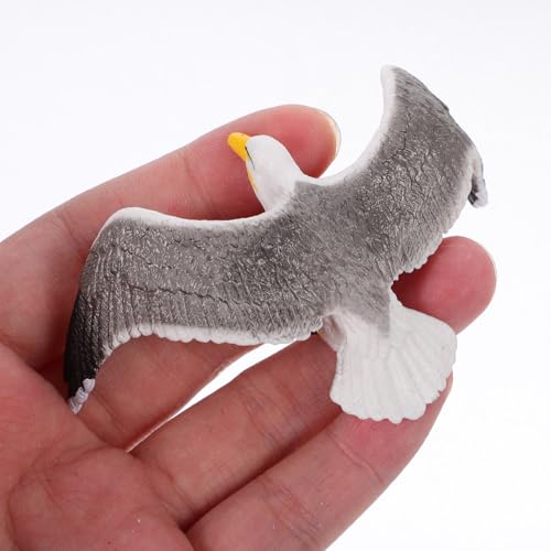 Hemoton Mini Seagull Ornament 3.14In Desktop Decoration Lifelike Bird Craft Sculpture for Indoor Outdoor Display Table Accent