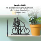 Bicycle Themed Gifts - Bike Couple Figurine Statue Black Hand Sculptures for Living Room Bicycle Wall Decor Iron Love Sculpture - style: bicycle