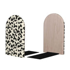 Minimalist Fragmented Angular Shapes Bookends for Shelves 2 Pcs Wooden Book Stopper Organizer for Home Office Libraries