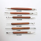 S & E TEACHER'S EDITION 6 Pcs Pottery & Clay Sculpting Tools, Double-Sided, Smooth Wooden Handles. - size: 6 PCS
