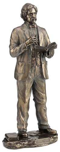 Veronese Design 11 1/4 Inch Mark Twain The Great American Writer Resin Sculpture Bronze Finish Statue