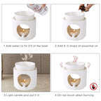 Essential Oil Burner for Scented Oil, Oil Warmer, Tealight Wax Melt Warmer, Candle Diffuser, Tea Light Holder, White - color: White