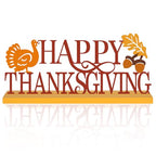 COCHIE Metal Happy Thanksgiving Sign, Fall Leaves Turkey Table Centerpieces Decorations for Home, Office, Shelf, Mantel, Indoor, Traditional Party Supplies Decor (Thanksgiving) - style: Thanksgiving