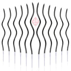PHD CAKE 24-Count Black Spiral Long Thin Birthday Candles, Cake Candles, Birthday Parties, Wedding Decorations, Party Candles - color: Black