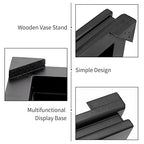 MDEOOSKY Wooden Display Stand - Rectangle Wood Display Base with Risers - Vase Riser, Teapot, Aquarium Lamp Base - Home Decoration - 7.67" W x 6.29" D x 1.69" H (Black)