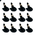 RJ Displays 12 Pcs Black Velvet Rings Display Stand, Jewelry Holder Organizer for Wedding, Showcase & Selling-Perfect Ring Display Case-Jewelry Ring Organizer holder-Perfect Rings stand for vendors - size: Pack of 12
