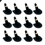 RJ Displays 12 Pcs Black Velvet Rings Display Stand, Jewelry Holder Organizer for Wedding, Showcase & Selling-Perfect Ring Display Case-Jewelry Ring Organizer holder-Perfect Rings stand for vendors - size: Pack of 12