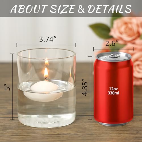SUPMIND Glass Cylinder Vase Set of 6 for Centerpieces, 5 Inch Short Clear Flower Vases Bulk, Glass Hurricane Candle Holder for Table, Floating Candle Vases for Wedding Home Décor - size: 5" Height